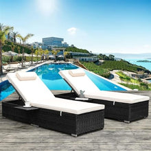UOPYNE 2 PCS Sunbathing Camping Beach Chaise Lounge Chair Outdoor, Patio PE Wicker Outdoor Lounge Chairs,All-Weather PE Rattan Patio Chaise Lounge Chair, Wicker Poolside Lounge Chair