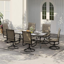 GarveeLife Patio Swivel Chair Set of 6, High Back Outdoor Dining Chairs