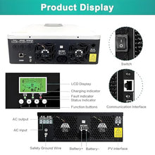 MLYYYDSS All-in-one Solar Hybrid Charger Inverter 1.0-10.2KW, DC 12V/24V/48V to AC 220V Pure Sine Wave Power Inverter, Built in 40-160A MPPT Solar Controller for Off-Grid System 8.2KW
