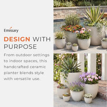 Emissary - Round Planter Lg White 23x20 H