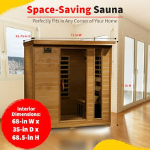 Blue Wave Monticello 4-Person Hemlock Infrared Sauna with 9 Carbon Heaters