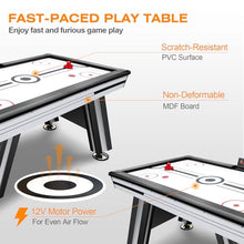 WAQINBR 6ft Air Hockey Table LED Game Set Black White