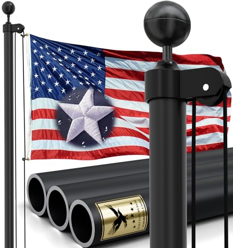IIOPE 30FT Heavy Duty Flag Pole for Outside House, Real 10 Gauge Aluminum