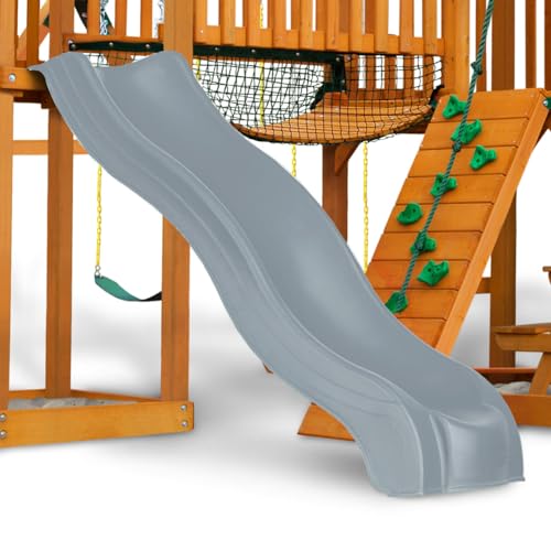 Swing-N-Slide Apex Wave 8-Foot Plastic Slide for 4' Decks Gray