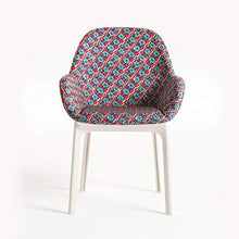Kartell SFCH-K4182-BD Dining Chair, Frame: White, Cover: Picnic, W22.8 inches (58 cm), D 22.2 inches (56.5 cm), H 33.5 inches (85 cm), SH48 cm