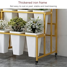 Plant Cart 2 Tier Flower Display Stand With 6White Buckets For Florist