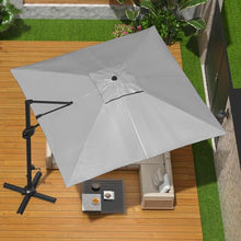 MOVECOM 10x10 FT Offset Patio Umbrella with Base Included, 360° Rotation Large Square Cantilever Umbrella, Outdoor Sun Shade with Easy Tilt for Pool, Backyard, Deck, Garden, Navy Blue