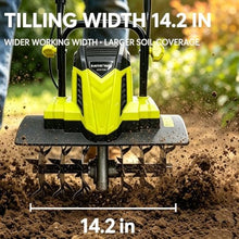 Thlabe Corded Electric Tiller Cultivator Lightweight 14In Tilling Width and 9In