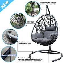 Wicker Swing Egg Chair,Foldable Wicker Rattan Hanging Egg Chair with Stand, Swing Chair with Cushion and Pillow, Lounging Chair for Indoor Outdoor Bedroom Patio Garden (Egg Chair) (Egg Chair)