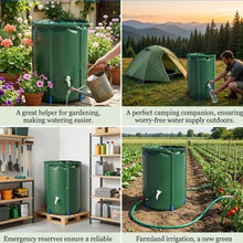 HEFJIAYCIQ Collapsible Rain Barrel, Portable PVC Rain Water Collection Barrel, Garden Rainwater Collection System with Spigot & Overflow Kit,Beige,1000L/100x125cm