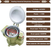 INTSUPERMAI Industrial Drying Machine 77LB Capacity Centrifugal Dryer 220V
