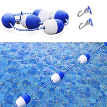 REMYS Swimming Pool Safety Float Line Divider Rope Swimming Pool Safety Floating Buoy Line, Bi Tone Floating Line with 2 Pre Assembled Stainless Hooks, Blue White Floats Rope Kit (Size : 12m/36ft)