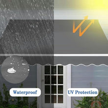 Manual Retractable Awning Door Window Awning Shelter Outdoor Canopy Home Deck Canopy with Manual Crank Handle（Frame Included ）