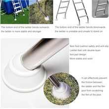 FJFFC 160cm 5-Step 304 Stainless Steel Frame Above Ground Swimming Pool Ladder, Heavy Duty Double Sided Removable Pool Steps, Pool Ladder Steps with Non-Slip Plastic Steps for Entry and Exit,63 in