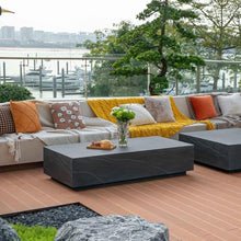 Elementi Colorado Concrete Coffee Table, Slate Black, 30 x 60 Inches