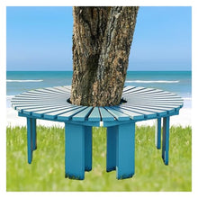 BXKCFYBSQ Outdoor Half Round Bench,Solid Wood ​Slatted Seat Garden,Outdoor Furniture Decoration,Capacity 400KG,Easy to Install,for Backyard Patio(Blue)