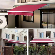 WZUOPG Manual Retractable Awning Door Window Awning Shelter Outdoor Canopy Home Deck Canopy with Manual Crank Handle（Frame Included ）