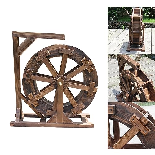 Wood Waterwheel Water Wheel Fountain, Garden Yard Pool Waterfall Stand,Garden Decoration,Waterscape Waterfall, Pool Circulation, Fir Wood,Outdoor Garden Rockery and Flowing Water Landscaping ( Size :