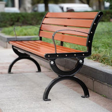 OECETCAWKD Iron Outdoor Garden Bench, Weatherproof Park Bench with backrest for Outside, Wood Plastic Composite Seat for Patio, Porch, Backyard(120cm/47.2in)