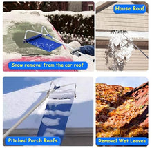 Pitched Roofs Snow Scraper with Wheels & Slide, 75" - 256" Telescopic Winter Snow Removal Tool, House Rooftop Snow Rake Aluminium Pole