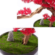 Artificial Bonsai Artificial Bonsai Tree Red Simulation Welcome Pine Micro Bonsai Decoration Modern Office Living Room Corridor Decoration 22.4 Inches for Home Office