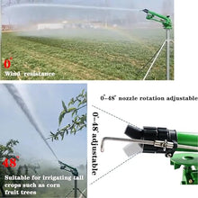 BAIYITONGDA Upgraded Big Rain Gun Sprinkler with Tripod Base, 2" Impulse Impact Sprinkler, 360° Large-Area Watering Spray 0°-48° Elevation Angle Adjustable, for Farmland Irrigation, Dust Removal