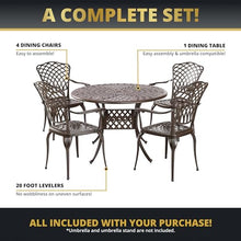 Kinger Home Arden 5-Piece Outdoor Dining Set for 4 Bronze