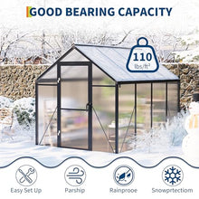 6x8 FT Greenhouse, Greenhouses for Outside, Polycarbonate Greenhouse with Aluminum Frame, Lockable Door and Ajustable Roof Vent for Backyard, Green Houses for Outside Garden Backyard, Patio
