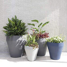 Crescent Garden TruDrop Rim Modern Self Watering Planter with Water Level Indicator, Indoor/Outdoor Weather-Safe Round Plant Pot, Grow Healthy Plants & Flowers - 26" W (Ash)