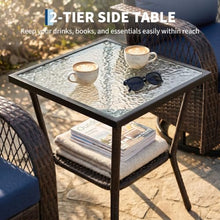 Hosslly Wicker Patio Furniture Set with Swivel Glider Chairs, Side Table