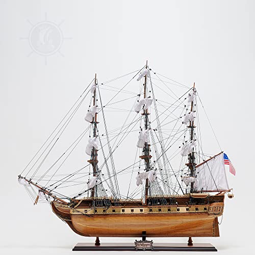 Old Modern Handicrafts USS Constitution Model with Display Case Multi Color