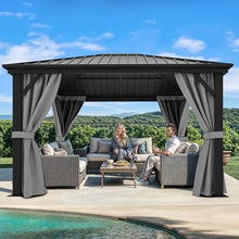 YITAHOME 10X12FT Metal Hardtop Gazebo Outdoor Patio Canopy Gray