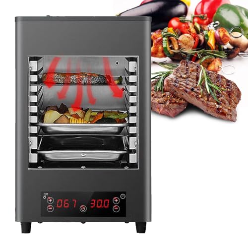 USZWBY Electric Steak Grill-8 Layers,1700w Portable Stainless Countertop Oven,8 Gears Heating Adjustment (Gray)