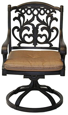 Patio Land Mandalay 9pc Outdoor Patio Dining Set Dark Bronze Sesame