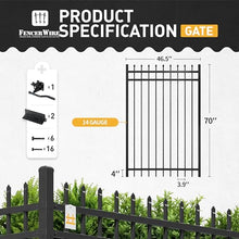 Fencer Wire Pack of 10 Heavy Duty Pinnacle Fence Gate, 6FT Height x 4FT Width Outdoor Fence Gate, Anti-Rust Steel Gate for Fencing Barrier, Decorative Garden Gate for Residential