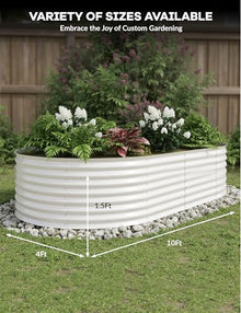Takywep 2Pcs 10x4x1.5ft Galvanized Raised Garden Bed Beige