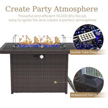 Aeeiua 5 Piece Patio Furniture Set with Fire Pit Table