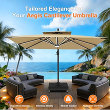 Patioslife Heavy-Duty Patio Umbrella Base with 4 Lockable Wheels 880 lbs, High Capacity Steel Frame, Decorative Modular Rolling Stand for Most Offset Umbrellas, Patio Garden Poolside
