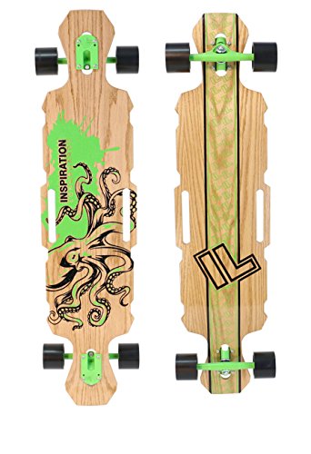 Inspiration Longboards Bamboo Composite "KARMA" Complete with Paris Trucks and Divine Wheels Black and Teal
