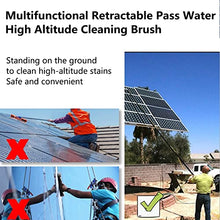 12-36ft Window Cleaning Pole, Water Fed Telescopic Brush, Extendable Photovoltaic Panel Cleaning Brushes, Solar Panel Cleaning Brush Can Spray Water,12ft/3.6m-35cmBrushhead