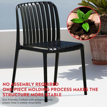 Costaelm Sunshine 5-Piece Outdoor Metal Dining Table Set and Stackable Resin Patio Chairs, Black