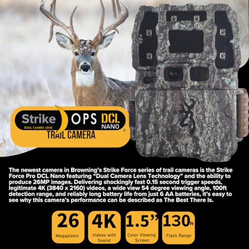 Browning Trail Cameras Strike Force Pro DCL Nano 26MP Bundle with 32GB Memory Cards and Card Reader