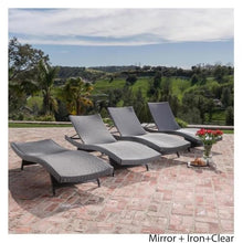Afuera Living Modern Outdoor Grey Wicker Chaise Lounge Set of 4