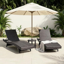 Seeheool Luxury Comfort Outdoor Chaise Lounger Set of 2 Premium Adjustable Espresso Resin Wicker Patio Furniture Sunbathing Poolside Seating