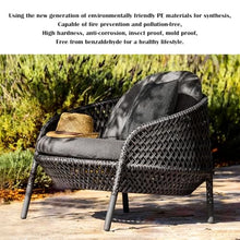 Apk i bc Terrace Rattan Single Creative Leisure Chair, Lightweight and Easy to Move, Suitable for Outdoor Seaside Use, Equipped with 3 Pillows and 1 Cushion(Orange,80 * 85 * 70)