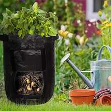 Plant Grow Bags Home Garden Potato Pot Greenhouse Vegetable Growing Bags Moisturizing Jardin Vertical Garden Bag Seedling (Size : 7 US Gallon 30x35CM) (7 UK Gallon 34x35CM)