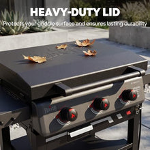 Feasto 28-Inch 3 Burner Propane Flat Top Grill with Hood and Side Burner