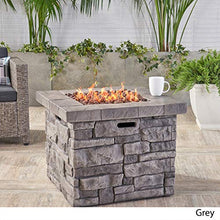 Christopher Knight Home Angeles Outdoor Square Fire Pit - 40,000 BTU, Grey