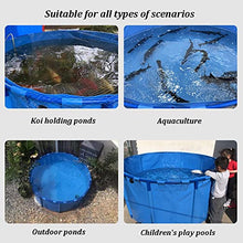 Above Ground Circular Canvas Fish Pond, Aquarium Pool Pond With Stand Upgrade Large Water Tank Outdoor Family Pool With Drain Valve Easy Drainage For Aquaculture ( Color : Blue , Size : 1.5x0.8m )