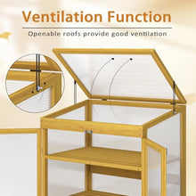 Donext Wooden Cold Frame Greenhouse, Polycarbonate Garden Shed for Plants, 6 Built-in partitions, Solid Wood, Keep Plant Warm Enough, Brown (53.15*27.76*53.94In)